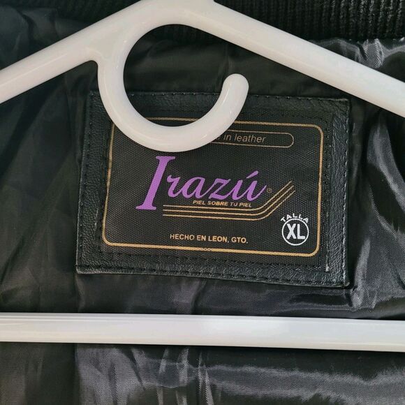 Womens 100% Genuine Black Leather Bomber Jacket Womens Size Xlarge Hooded Pocket - Picture 2 of 9